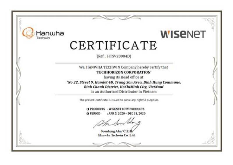 Tech Horizon chính thức phân phối sản phẩm Camera Hanwha Techwin