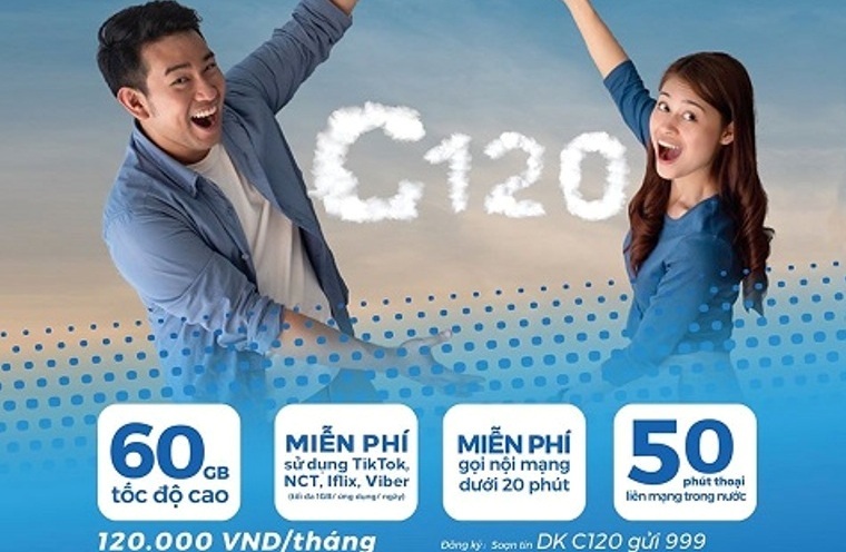 Tặng 6 tháng sử dụng data miễn phí khi đăng ký gói cước C120 của MobiFone