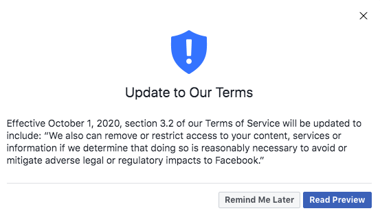 Facebook 'cài' thêm điều khoản để toàn quyền xóa dữ liệu người dùng