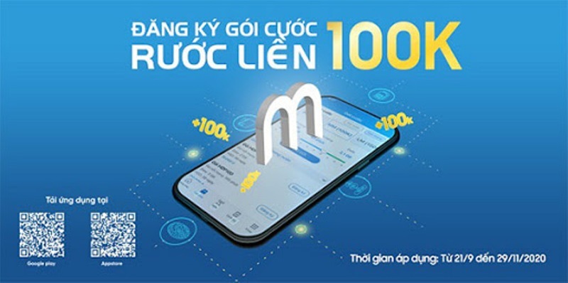 Đăng ký gói cước, rước liền 100.000 đồng từ ứng dụng My MobiFone