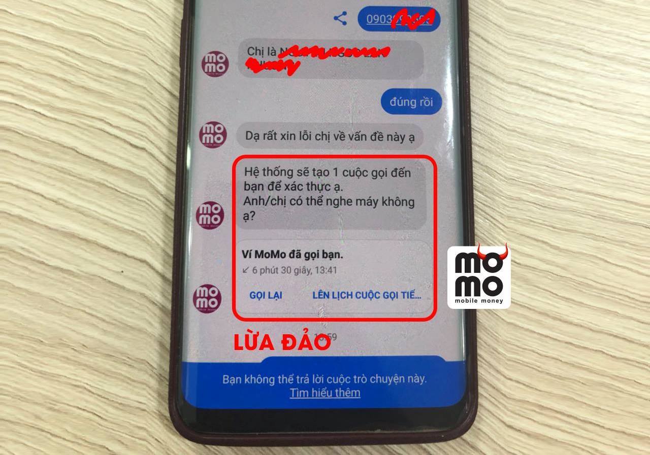 Bị lừa tiền vì cung cấp thông tin đăng nhập MoMo