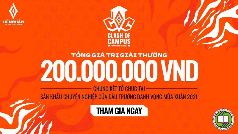 Chính thức mở đăng ký giải đấu Clash of Campus từ ngày 27/3 với tổng giải thưởng 200.000.000 VNĐ