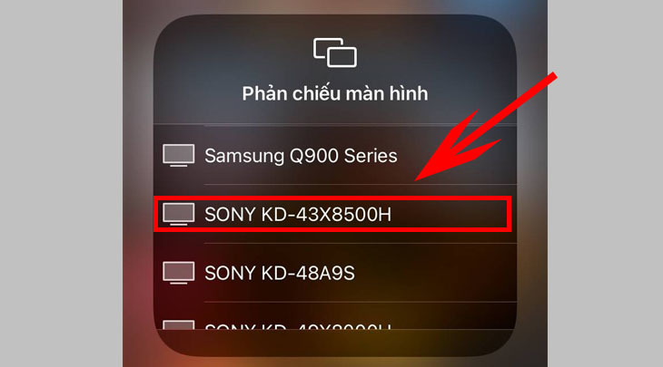 Cách phản chiếu màn hình iPhone lên tivi Sony