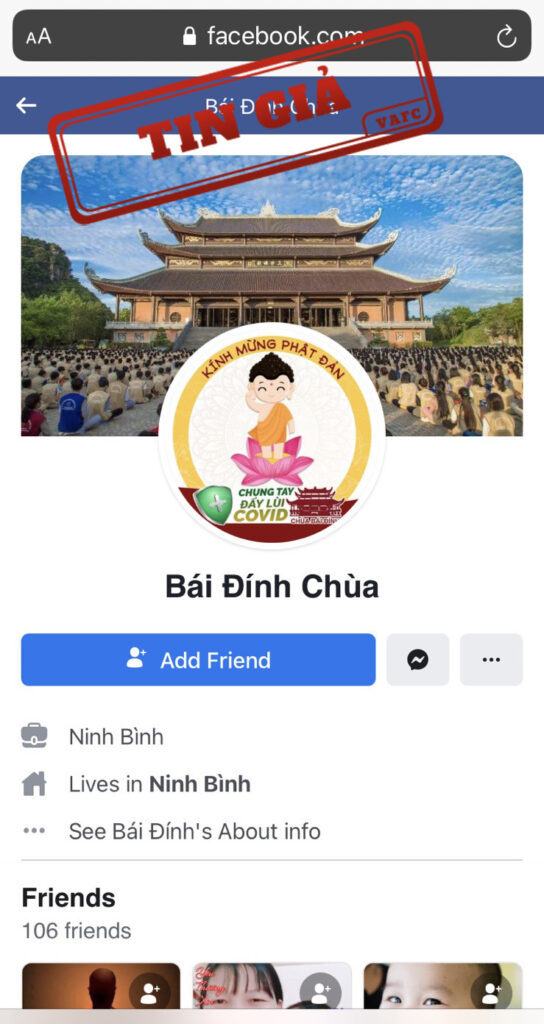 tin giả,Trung tâm xử lý tin giả Việt Nam,tài khoản Facebook giả mạo