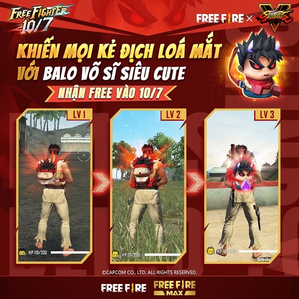 Free Fire,Street Fighter V,Võ Sĩ Xích Long