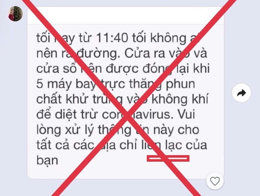 Bác thông tin TP.HCM dùng trực thăng phun khử trùng