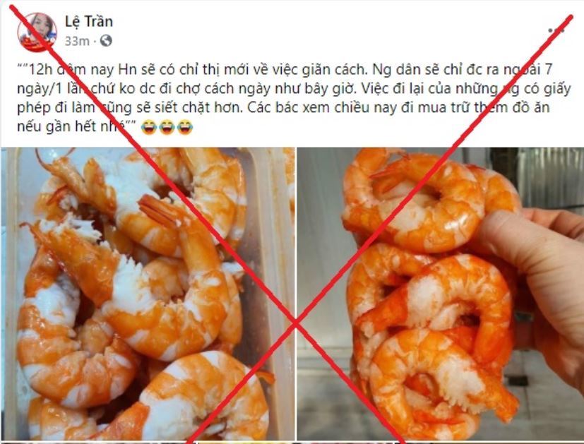 Hà Nội: Thông tin người dân chỉ được ra ngoài 7 ngày/1 lần là tin giả