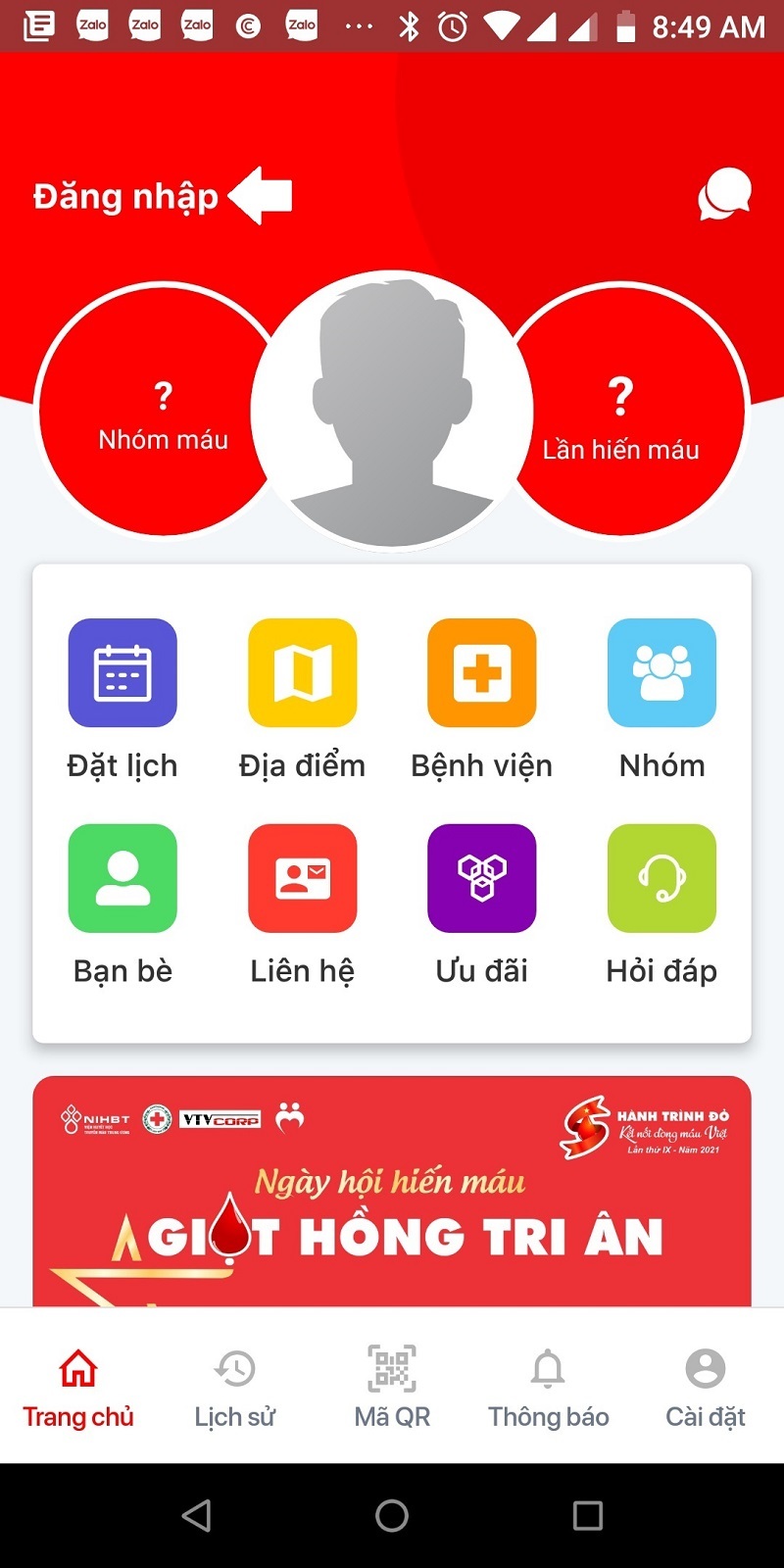 LỊCH SỬ HIẾN MÁU ĐƯỢC LƯU TRỮ VÀ KIỂM TRA NHANH CHÓNG