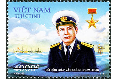 Phát hành tem kỷ niệm 100 năm sinh “Vị tướng của Trường Sa” Giáp Văn Cương