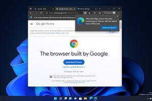 Trình duyệt Microsoft Edge ngăn người dùng tải Google Chrome