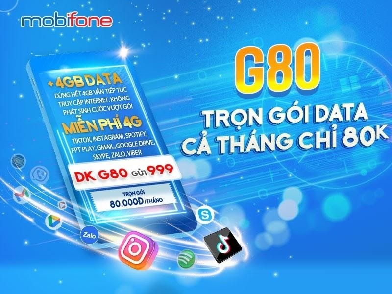 G80 MobiFone,Gói 4G