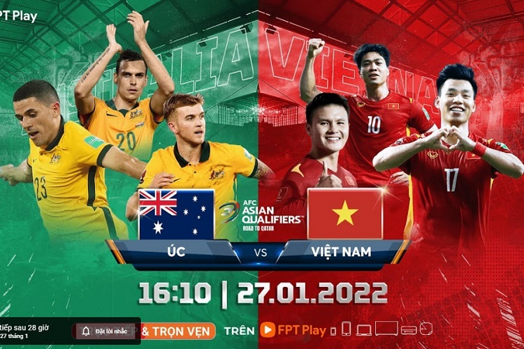 Địa chỉ xem bóng đá trực tuyến Việt Nam vs Australia, 16h00 ngày 27/1