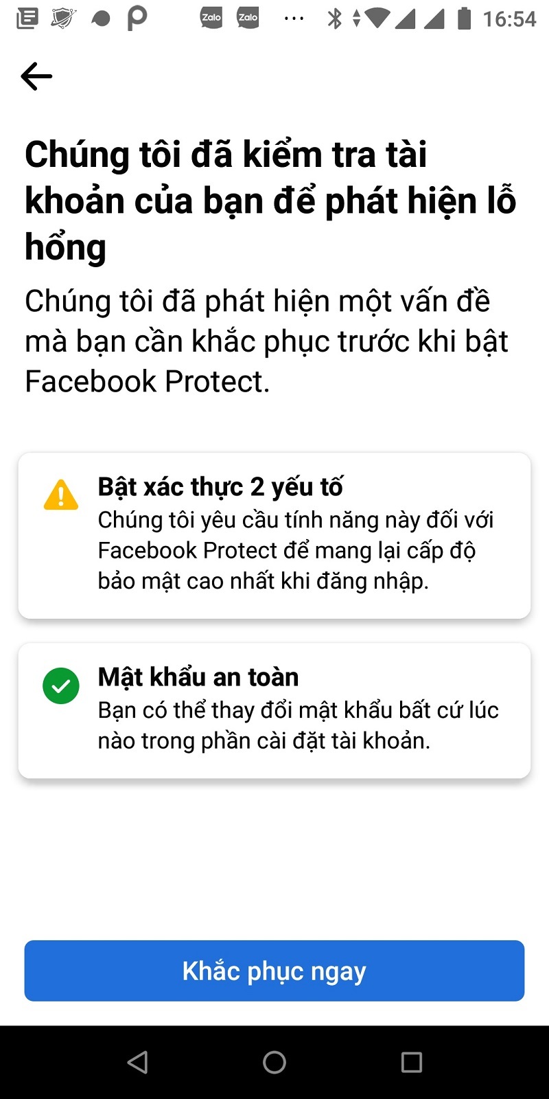 Hướng dẫn bật Facebook Protect