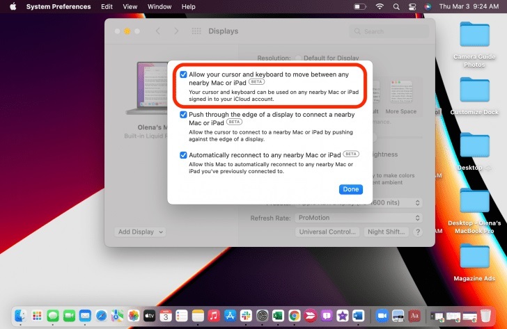 Hướng dẫn bật tắt Universal Control trên macOS 12.3 bản chính thức