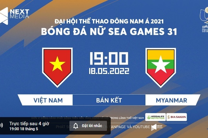 Địa chỉ xem bán kết bóng đá nữ SEA Games 31 trực tuyến: Việt Nam vs Myanmar