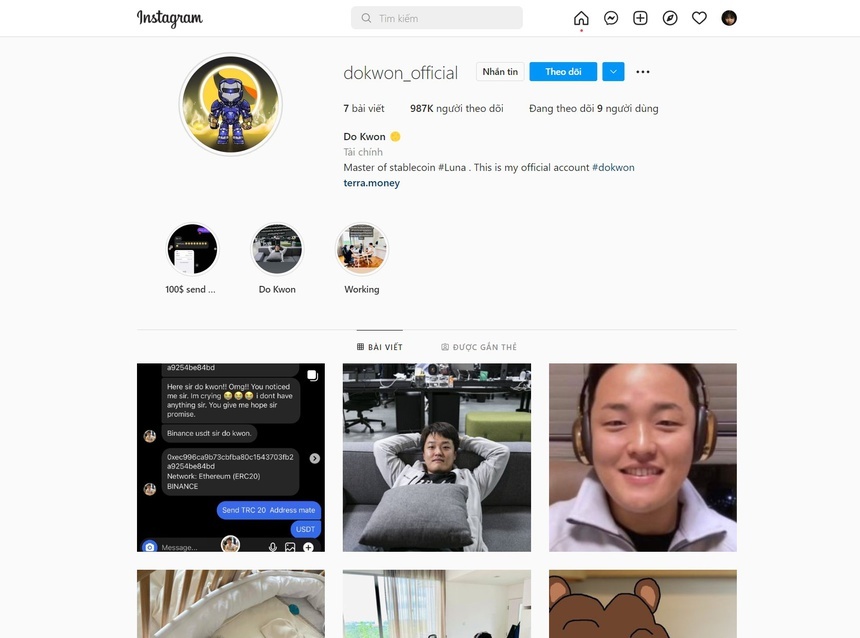 Instagram tiếp tay cho những kẻ mạo danh Do Kwon lừa đảo người dùng