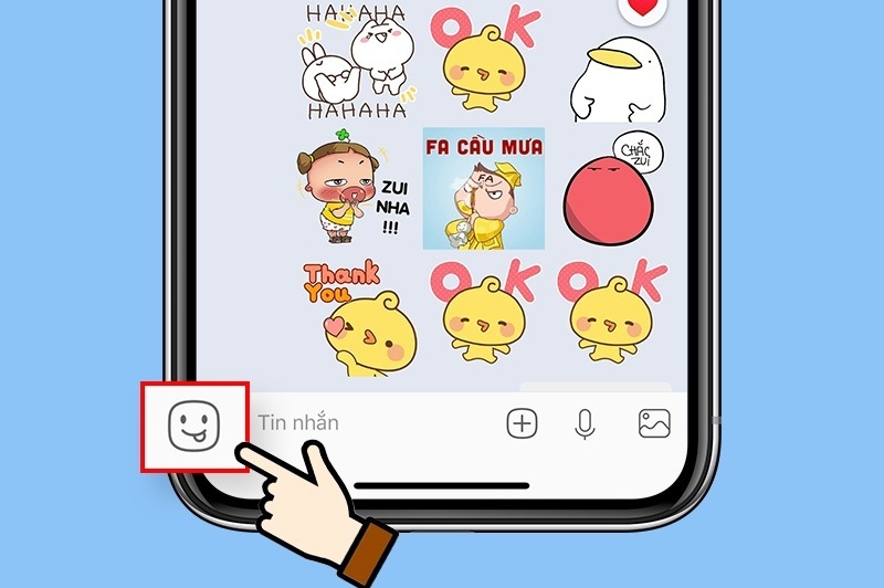 Cách gửi sticker Zalo trên Messenger