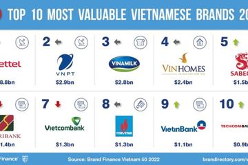 Viettel, VNPT dẫn đầu Top 10 thương hiệu giá trị nhất Việt Nam